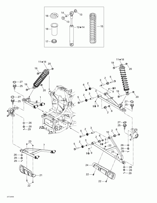    Traxter XL, 2004 - Front Suspension