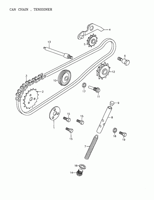 ATV  Mini DS 90 4-strokes, 2005 - Cam ����, Tensioner