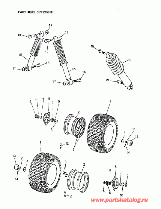   Mini DS 90 4-strokes, 2005  - Front Wheel, Suspension