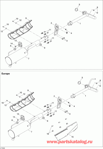 Outlander 330/400 STD 4 X 4, 2005  - Exhaust System