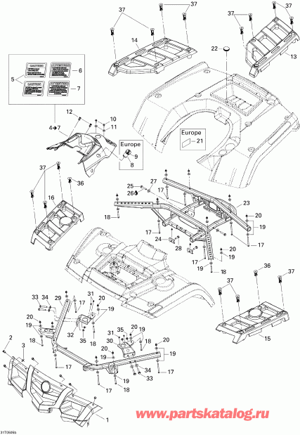 ����������  ������ Outlander 330/400 STD 4 X 4, 2005 - Body And Accessories 2