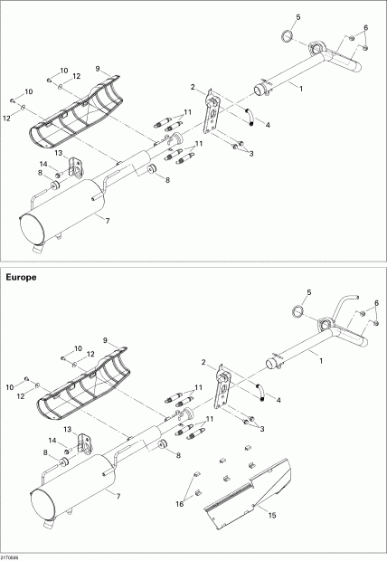  Outlander 400 XT 4 X 4, 2005 - Exhaust System