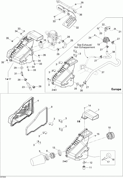 ������������ Bombardier Outlander 400 XT 4 X 4, 2005 ������ - Air Intake