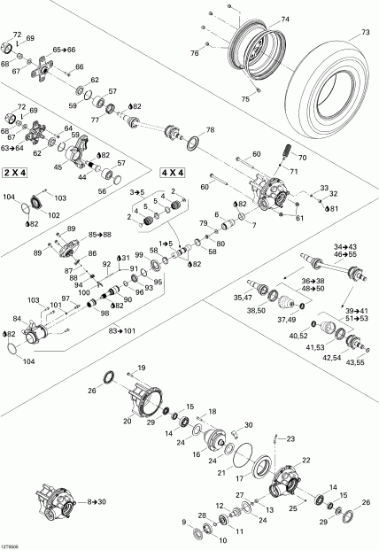 ���������� BRP Outlander 400 XT 4 X 4, 2005 ������ - Drive System, Front