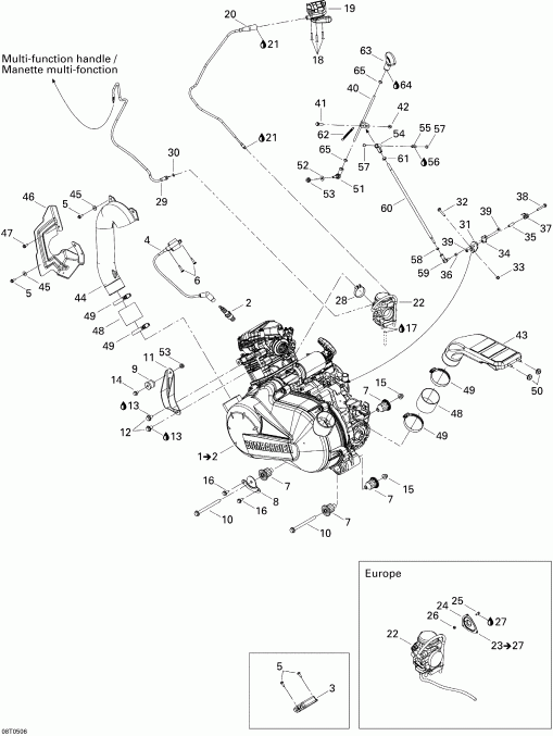 ATV  Outlander MAX 400, 2005 - Engine And Engine Support