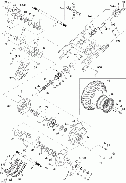 ����������� Traxter 5 Speed, 2005 - Drive System, Rear