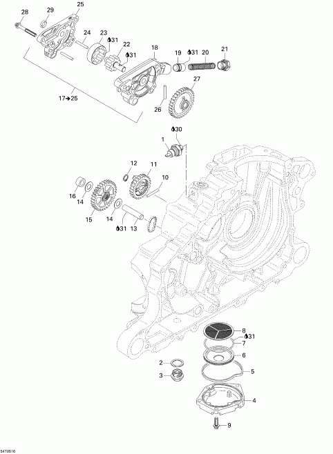  Bombardier  Traxter CVT (500, 650, 650 XT), 2005 - Engine Lubrication
