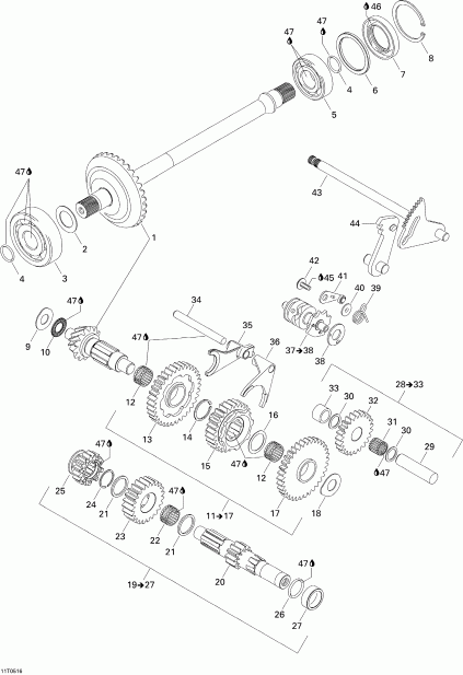    Traxter CVT (500, 650, 650 XT), 2005 - Gear Shift