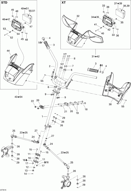  BRP Traxter CVT (500, 650, 650 XT), 2005  - Steering System