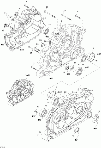  BRP Traxter Max CVT 650, 2005 - Crankcase