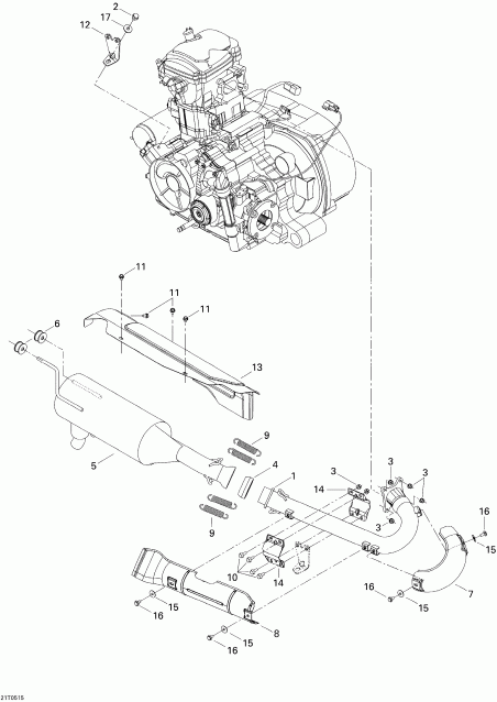   Traxter Max CVT 650, 2005  - Exhaust System