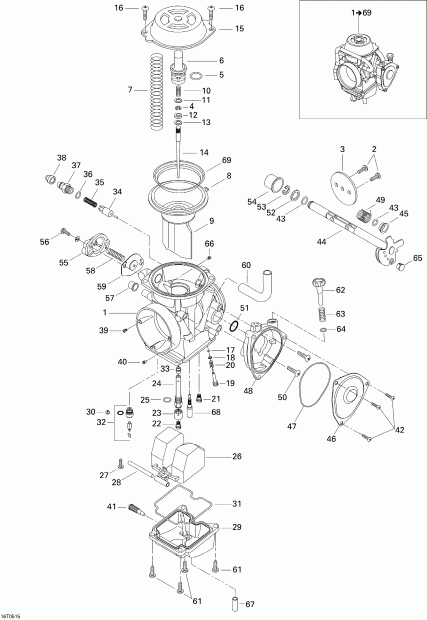  Bombardier  Traxter Max CVT 650, 2005 - Carburetor