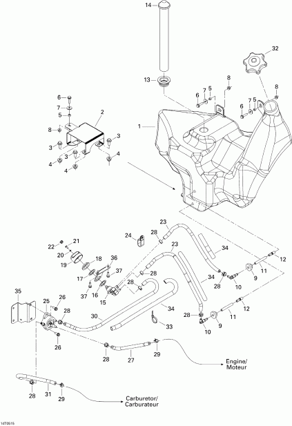 ATV  Traxter Max CVT 650, 2005  - Fuel Tank