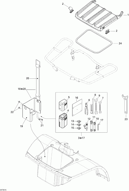  BRP Traxter Max CVT 650, 2005 - Front Storage Compartment