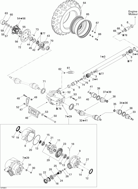   Traxter Max Std & Max XT, 2005 - Drive System, Front