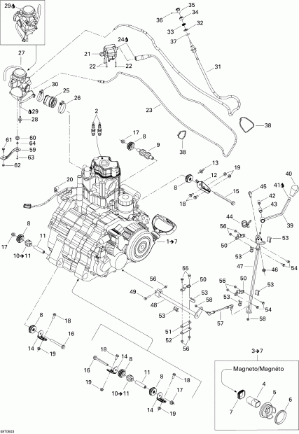 ATV BRP Traxter XL, 2005 - Engine And Engine Support