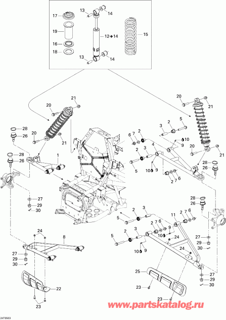   Traxter XL, 2005  - Front Suspension