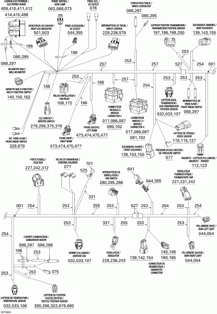 ATV BRP Traxter XL, 2005  - Electrical Harness, Frame