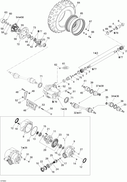 ATV  Traxter XT, 2005  - Drive System, Front