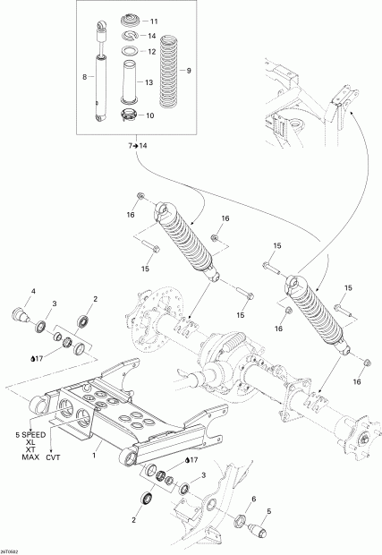    Traxter XT, 2005 - Rear Suspension