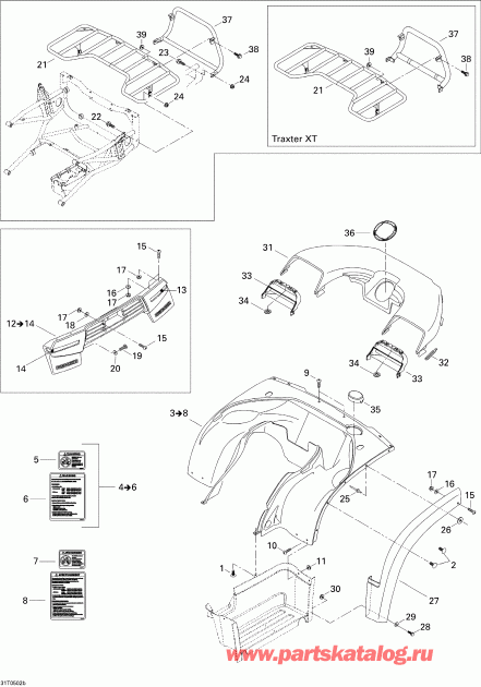 ���������� Bombardier Traxter XT, 2005 ������ - ������ � ���������� (rear)