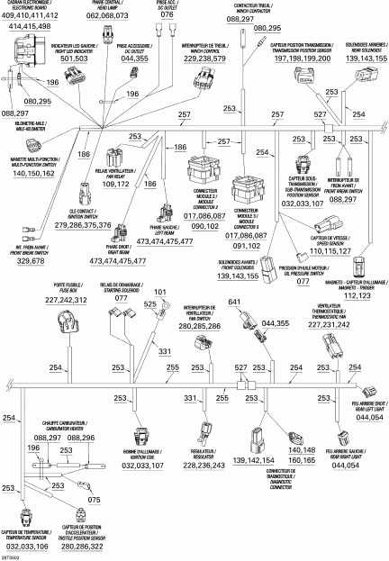   Traxter XT, 2005  - Electrical Harness, Frame