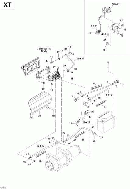 ������������ BRP ����������� Traxter XT, 2005 - Electrical Harness, Front Section