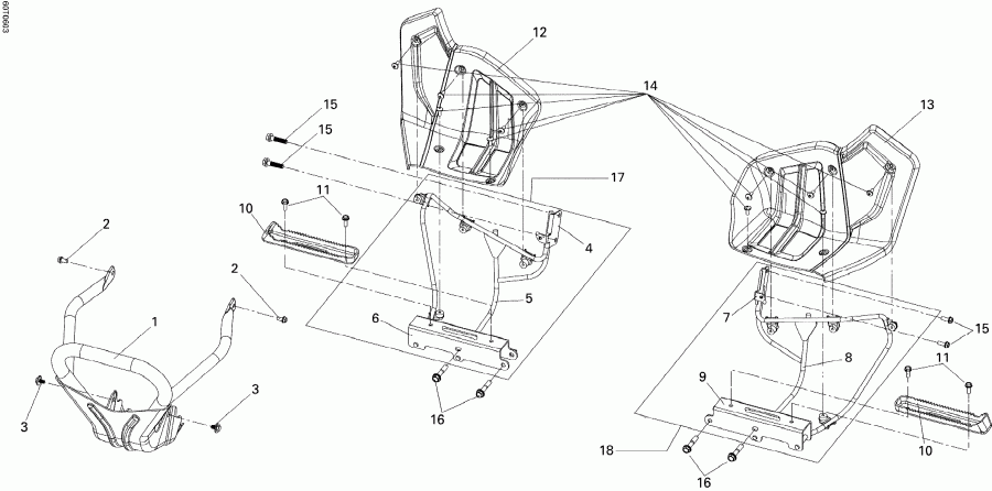  Bombardier  DS 250, CE, 2006 - Front   Footrests