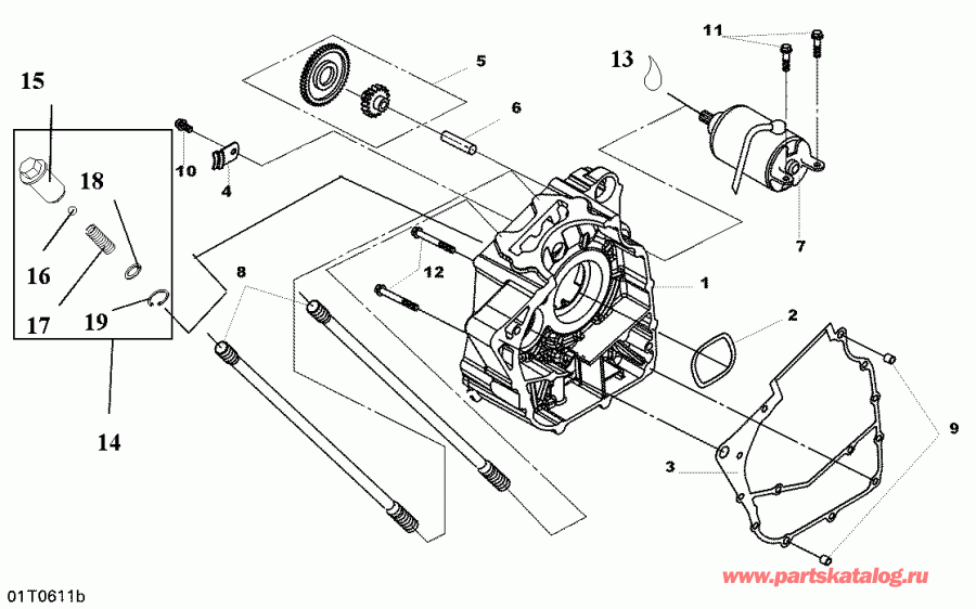  BRP DS 250 NA / Inter, 2006 - Right Crankcase Half