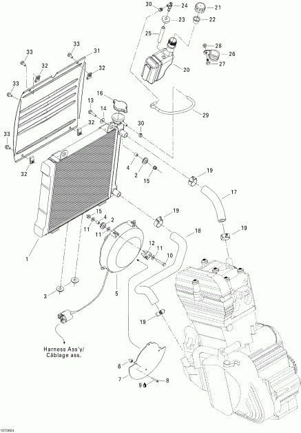  BRP DS 650 X, 2006  - Cooling System