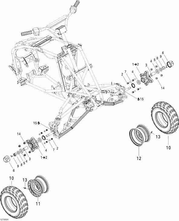 BRP  DS 650 X, 2006 - Drive System, Front