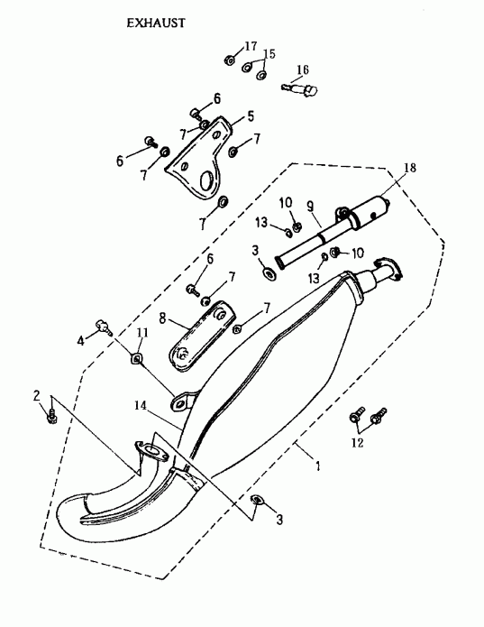  BRP  Mini DS 90 2-strokes, 2006 - Exhaust System