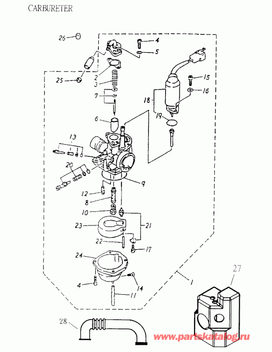  BRP  Mini DS 90 2-strokes, 2006 - Carburetor