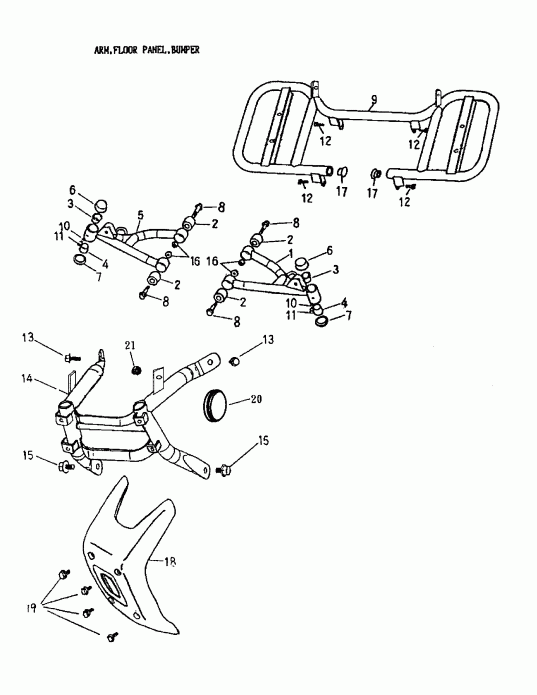 ATV Bombardier  Mini DS 90 2-strokes, 2006 - Arm, Foot Rest, Bumper