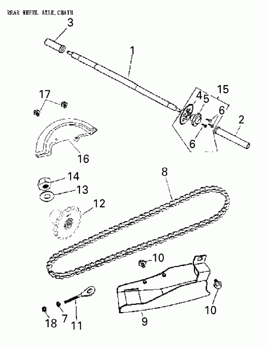 ATV   Mini DS 90 4-strokes, 2006 - Drive System, Rear