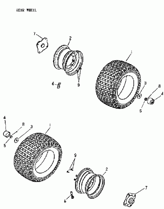 ATV  Mini DS 90 4-strokes, 2006 - Rear Wheel