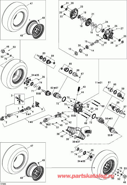 Outlander 400 STD 4 X 4, 2006 - Drive System, Rear Std