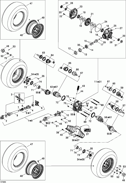    Outlander 400 XT 4 X 4, 2006 - Drive System, Rear Xt