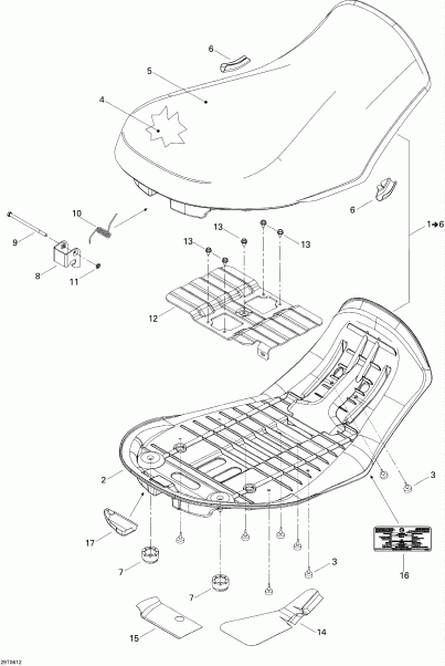 ���������� BRP ����������� Outlander 650 STD 4 X 4, 2006 - Seat