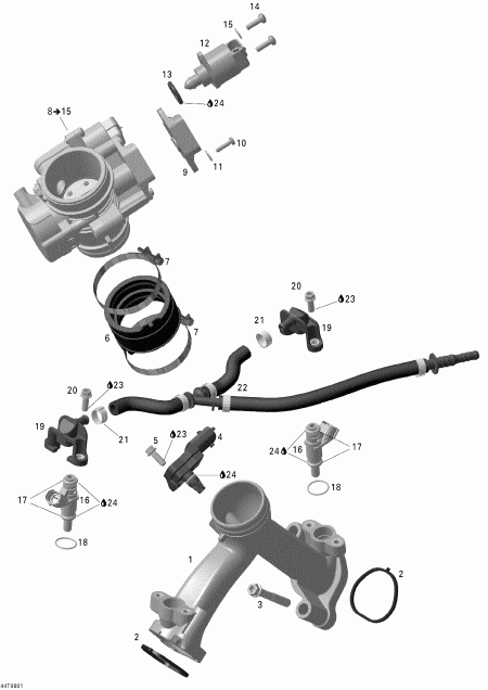 BRP Outlander 800 XT 4 X 4, 2006 - Intake Manifold And Throttle Body