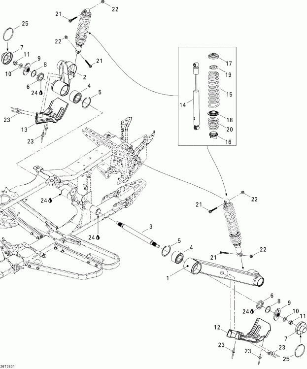 ���������� Bombardier Outlander 800 XT 4 X 4, 2006 - Rear Suspension