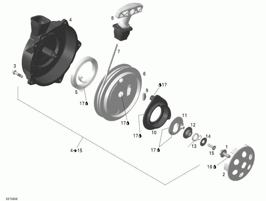 Bombardier  Outlander MAX 400 XT 4 X 4, 2006 - Rewind Starter