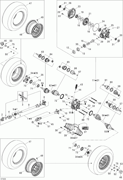   Outlander MAX 400 XT 4 X 4, 2006  - Drive System, Rear, Xt