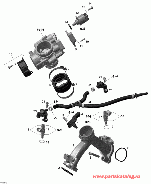 ������������ BRP Outlander MAX 650 STD 4 X 4, 2006 ������ - Intake Manifold And Throttle Body