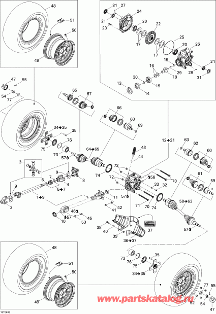 ����������  Outlander MAX 650 STD 4 X 4, 2006 - Drive System, Rear Max Std