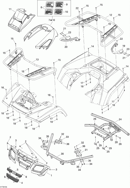 BRP Outlander MAX 650 STD 4 X 4, 2006 - Body And Accessories 2, Max Std
