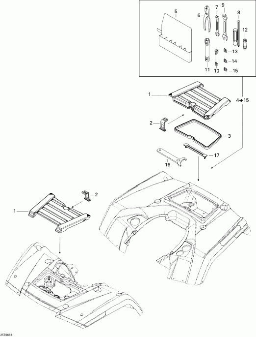 Outlander MAX 650 XT 4 X 4, 2006 - Front And Rear Trays