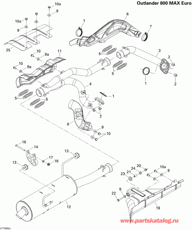 BRP Outlander MAX 800 XT 4 X 4, 2006 ������ - Exhaust System Europe