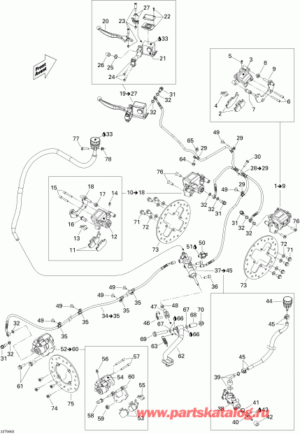  BRP Outlander MAX 800 XT 4 X 4, 2006  - Hydraulic Brake