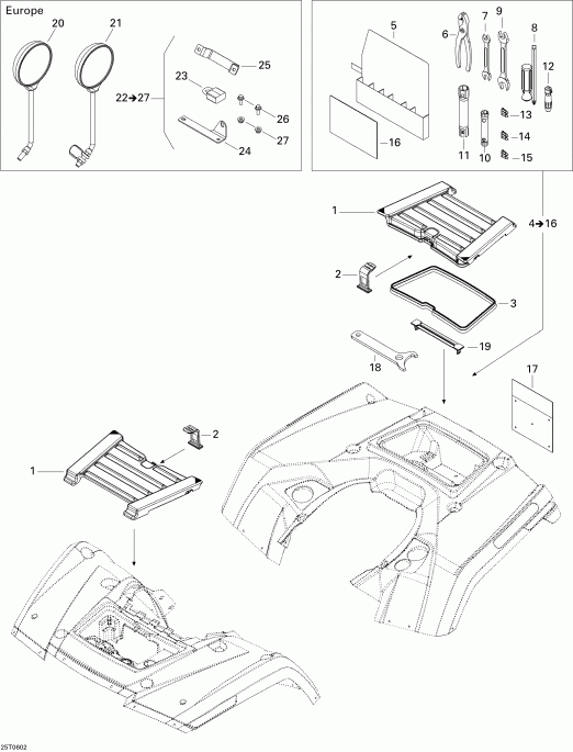ATV  Outlander MAX 800 XT 4 X 4, 2006 - Front And Rear Trays